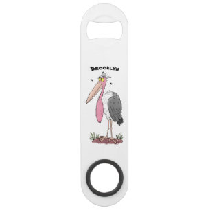 Funny marabou stork cartoon bar key