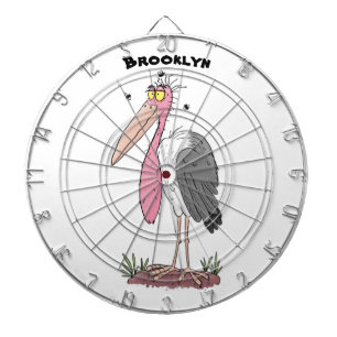Funny marabou stork cartoon dartboard