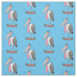 Funny marabou stork cartoon fabric