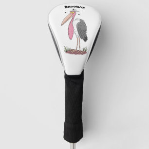 Funny marabou stork cartoon golf head cover