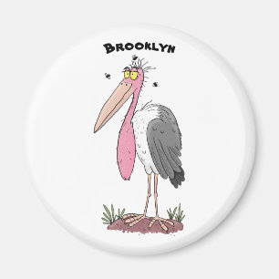 Funny marabou stork cartoon magnet