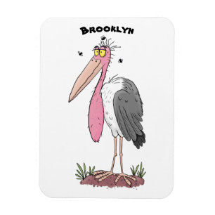 Funny marabou stork cartoon magnet