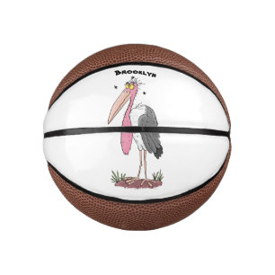 Funny marabou stork cartoon  mini basketball