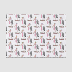 Funny marabou stork cartoon tissue paper