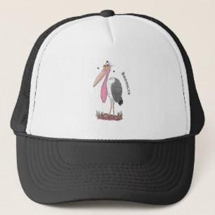 Funny marabou stork cartoon trucker hat