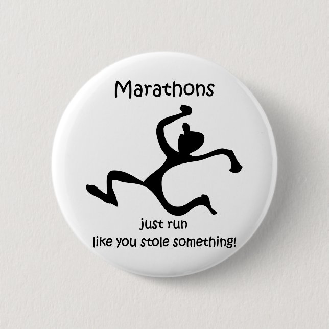Funny marathon 2 inch round button (Front)