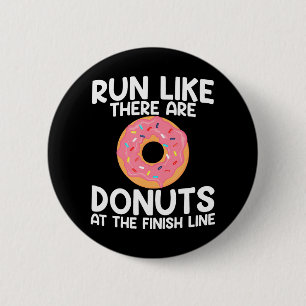 Funny Marathon Running Donut Half Marathon 2 Inch Round Button