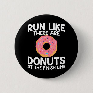 Funny Marathon Running Doughnut Half Marathon 2 Inch Round Button