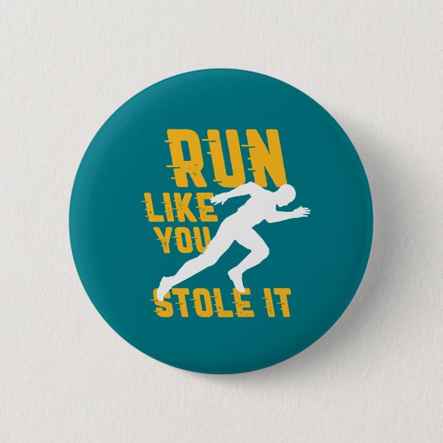 Funny Marathon Running Jogging Workout Exercise 2 Inch Round Button (Front)