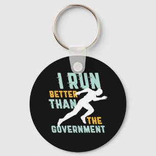 Funny Marathon Running Jogging Workout Runner Keychain