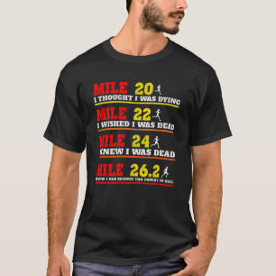 Funny Marathoner Runner Thoughts Running Joke T-Shirt