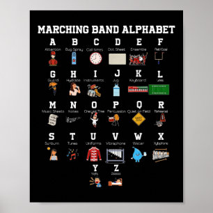 Funny Marching Band Alphabet Band Camp Student Cam Poster