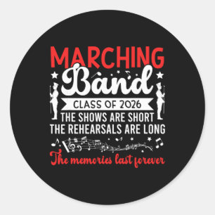 Funny Marching Band Senior 2026 Cl Of 2026 Classic Round Sticker