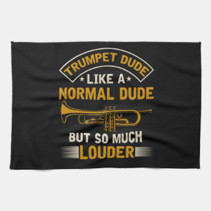 Funny Marching Band Trumpeter Humour Kitchen Towel