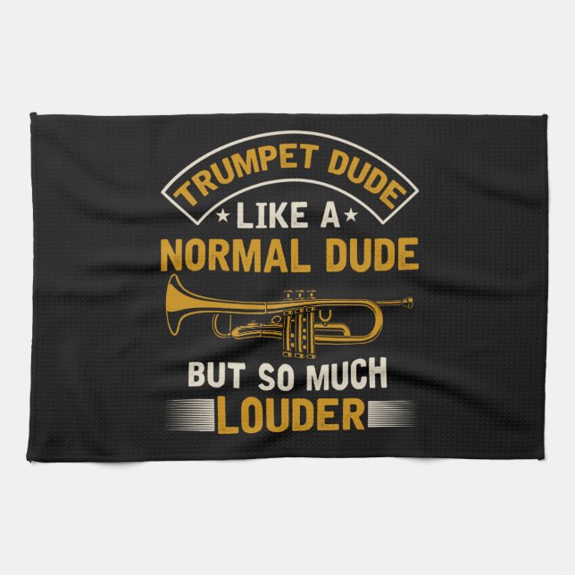 Funny Marching Band Trumpeter Humour Kitchen Towel (Horizontal)