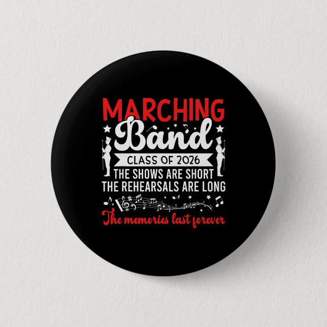 Funny Marching Nd Senior 2026 Cl Of 2026  2 Inch Round Button (Front)