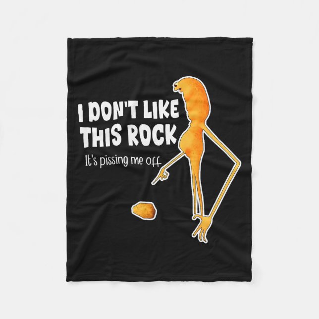 Funny Marcus The Worm Meme I Don't Like This Rock  Fleece Blanket (Front)