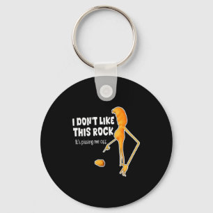 Funny Marcus The Worm Meme I Don't Like This Rock Keychain