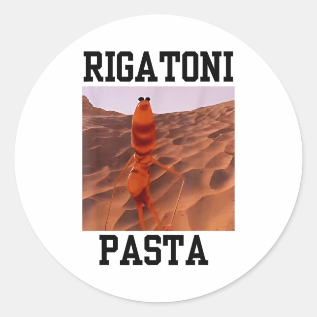 Funny Marcus The Worm Rigatoni Pasta Robert Meme T Classic Round Sticker (Front)