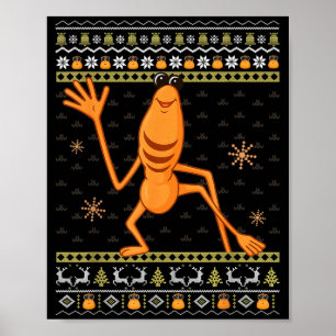 Funny Marcus The Worm Ugly Christmas Sweaters Robe Poster