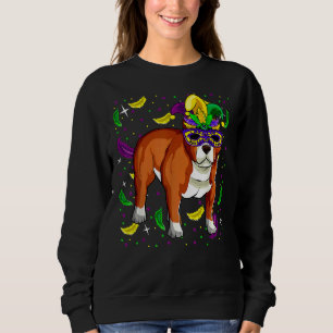 Funny Mardi Gras 2021 Pitbull Dog With Parades Mas Sweatshirt