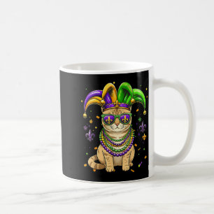 Funny mardi gras bead cat festival carnival coffee mug