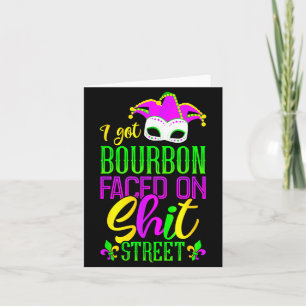 Funny Mardi Gras Bourbon Street , New Orleans Drin Card