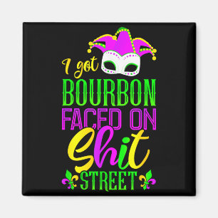 Funny Mardi Gras Bourbon Street , New Orleans Drin Magnet