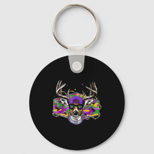 Funny Mardi Gras Buck Deer Hunting Boys Fat Tuesda Keychain