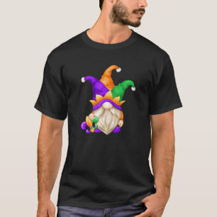 Funny Mardi Gras Carnival For Men With Jester Gnom T-Shirt