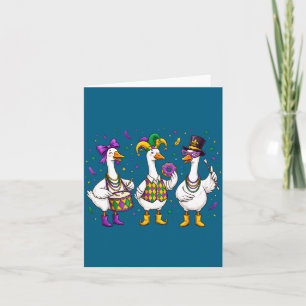 Funny Mardi Gras Carnival Silly Goose Mask Louisia Card