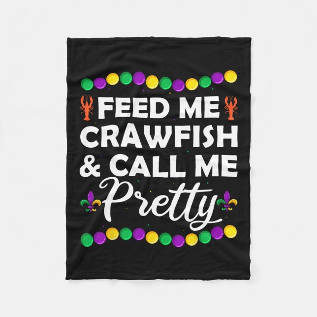 Funny Mardi Gras Craw-fish Festival Apparel  Fleece Blanket (Front)