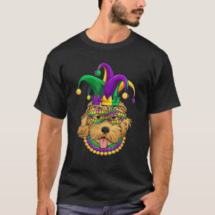 Funny Mardi Gras Dog Apparel, Golden Doodle Dog Mo T-Shirt
