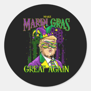 Funny Mardi Gras Donald Trump Mardi Gras American Classic Round Sticker