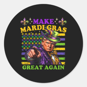 Funny Mardi Gras Donald Trump Mardi Gras American Classic Round Sticker