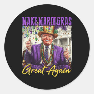 Funny Mardi Gras Donald Trump Mardi Gras American Classic Round Sticker