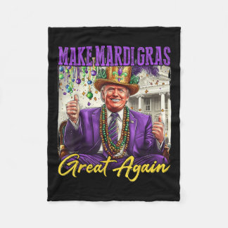 Funny Mardi Gras Donald Trump Mardi Gras American  Fleece Blanket