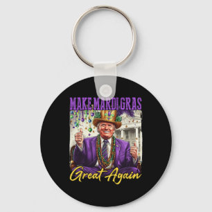 Funny Mardi Gras Donald Trump Mardi Gras American Keychain