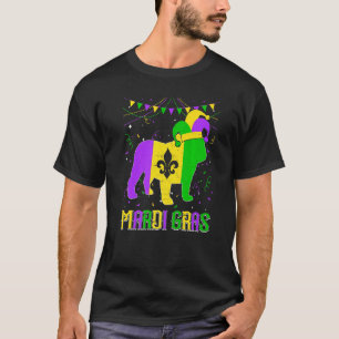 Funny Mardi Gras English Bulldog Dog Dad Mom Mardi T-Shirt