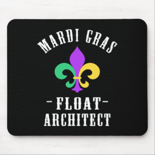 Funny Mardi Gras Float Architect Fleur De Lis Mouse Pad