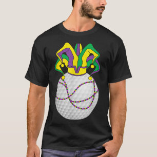Funny Mardi Gras Golf Jester Hat Funny Festival Pa T-Shirt