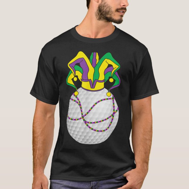Funny Mardi Gras Golf Jester Hat Funny Festival Pa T-Shirt (Front)