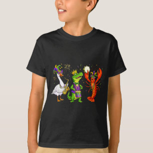 Funny Mardi Gras Goose Alligator Crawfish Carnival T-Shirt