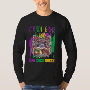Funny Mardi Gras Mask & King Cake For Women T-Shirt