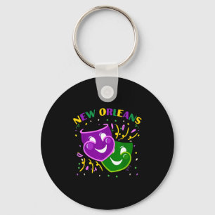 Funny Mardi Gras Mask Louisiana New Orleans Carniv Keychain