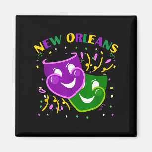 Funny Mardi Gras Mask Louisiana New Orleans Carniv Magnet