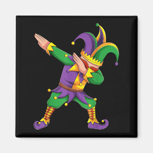 Funny Mardi Gras Outfit Dabbing Jester New Orleans Magnet