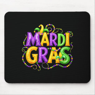 Funny Mardi Gras Parade Jester Hat Beads Men Women Mouse Pad
