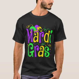 Funny Mardi Gras Parade Outfit Jester Hat Men Wome T-Shirt