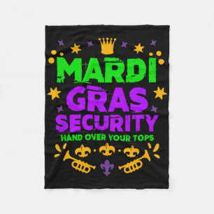 Funny Mardi Gras Security Parade Festival Mardi Gr Fleece Blanket